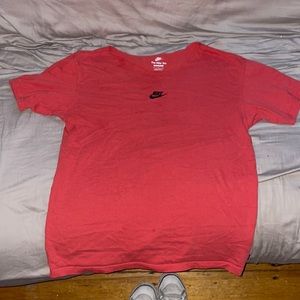 red distressed nike tee shirt